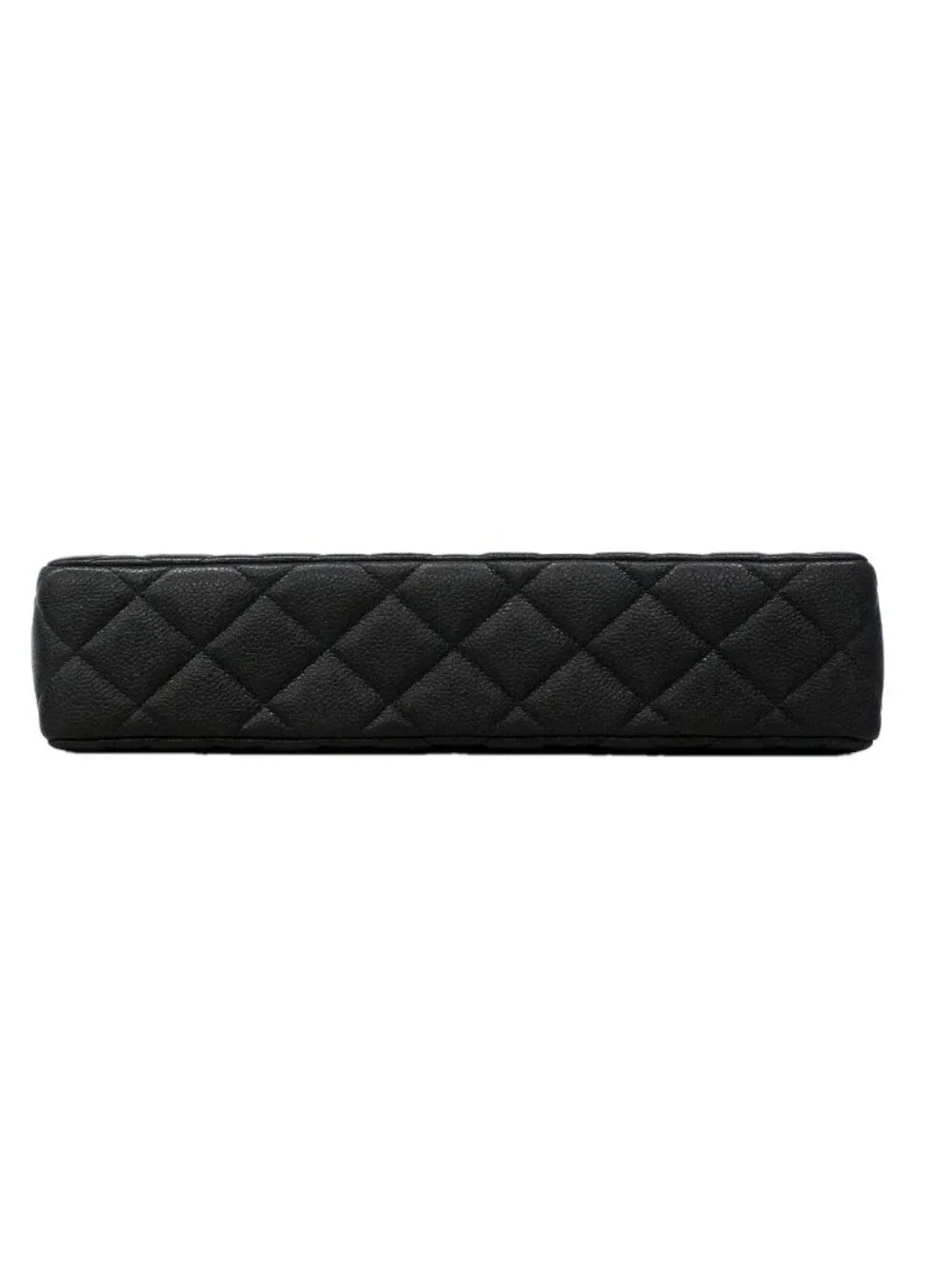 Chanel Chain Tote Bag Quilted Caviar Leather Black Gold